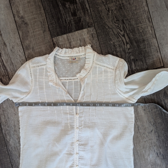Faherty White Women's Button Down Blouse Sz. Xs - Picture 9 of 11